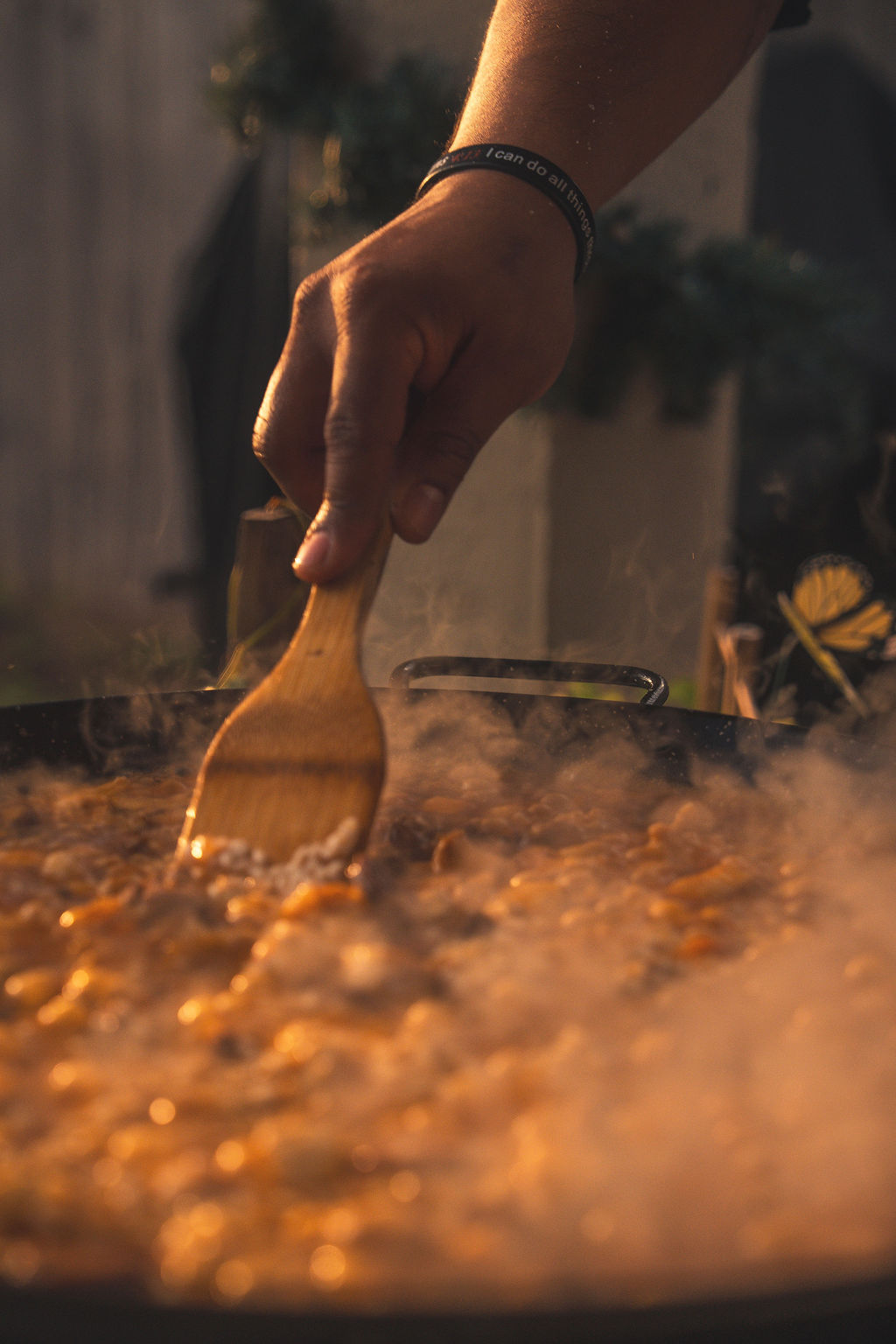 Live paella cooking